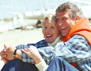 senior couple at the beach